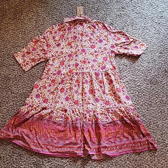NATURAL LIFE Pink, Orange and White Floral Women's Size SMALL Dress - Picture 4 of 7